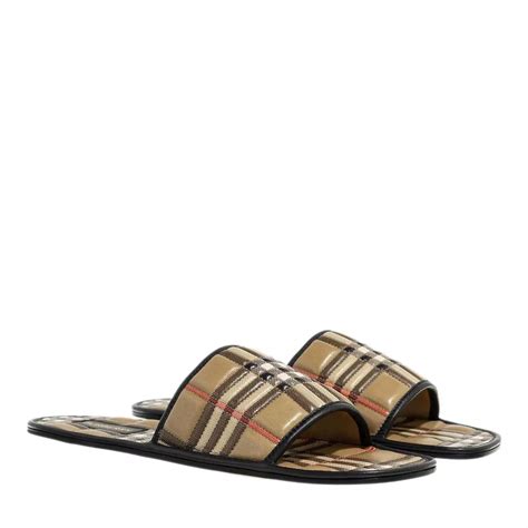 burberry leather slides.